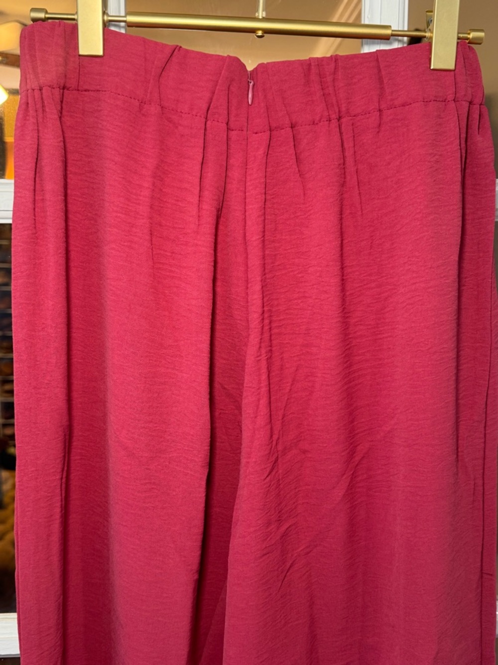 🍓Two-Piece Crop Top & Wide Leg Pants Set - Berry Pink Culotte Capri Flowy Gaucho - Picture 7 of 11